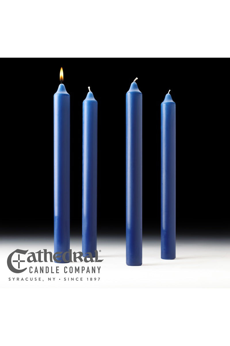 Advent Candle Sets - 4 Sarum Blue - 1-1/2" Diameter - GG8211/8213-Church Life-Cathedral Candle-1-1/2" x 16" (Stearine) GG82136304-Michigan Church Supply