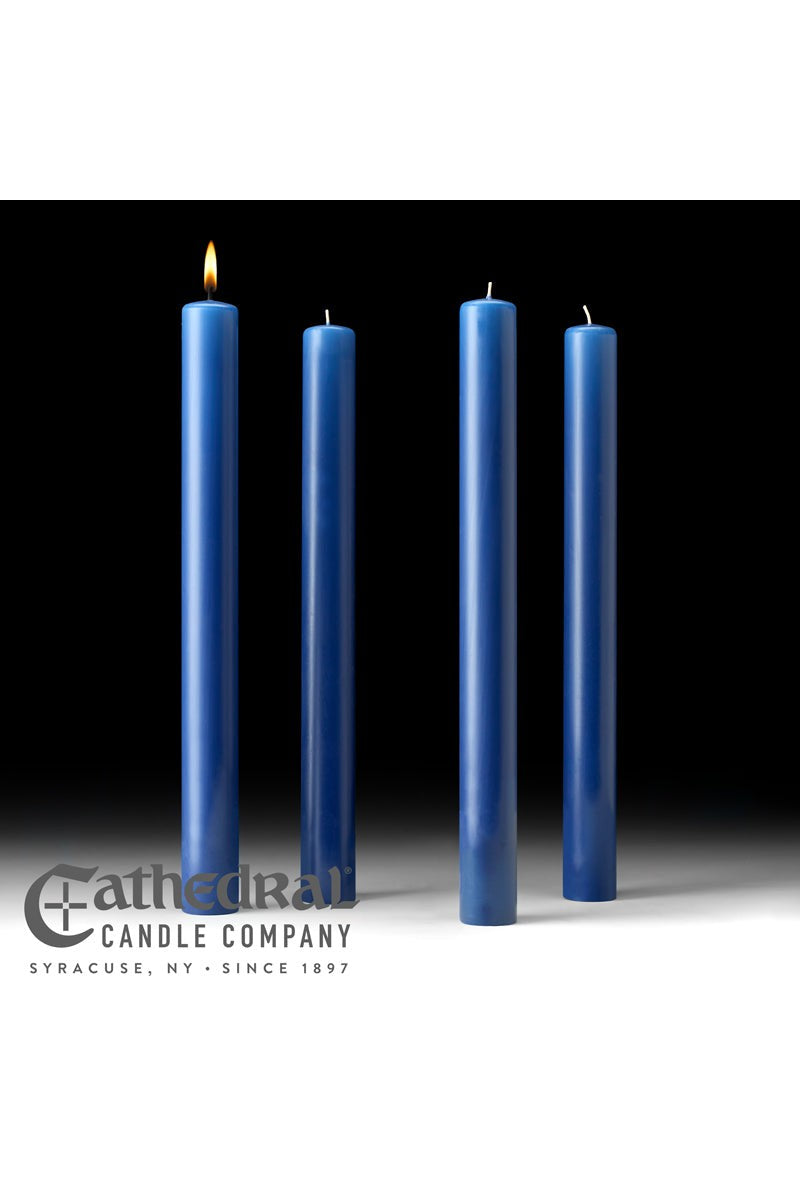 Advent Candle Sets - 4 Sarum Blue - 1-1/2" Diameter - GG8211/8213-Church Life-Cathedral Candle-1-1/2" x 16" (51% Beeswax) GG82116304-Michigan Church Supply