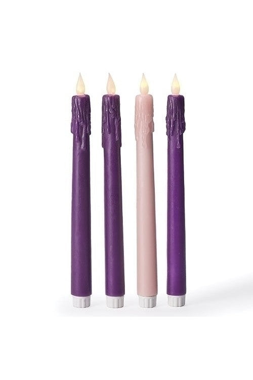 Advent LED Wax Candle Set, Non-flammable - LI35889-Inspirational Gifts-Roman, Inc-Michigan Church Supply