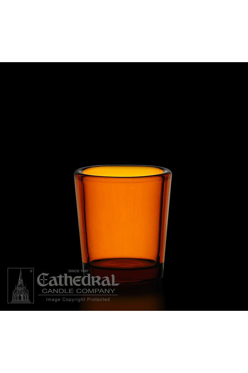 Amber 15 Hour Votive Glasses - YS202-AM-Church Life-Cathedral Candle-Michigan Church Supply