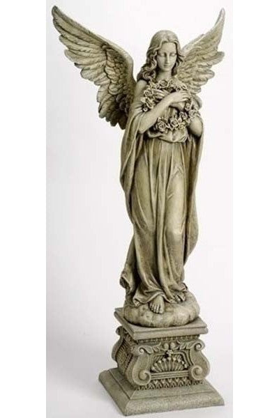 Angel Holding Wreath Figure - LI47623-Inspirational Gifts-Roman, Inc-Michigan Church Supply