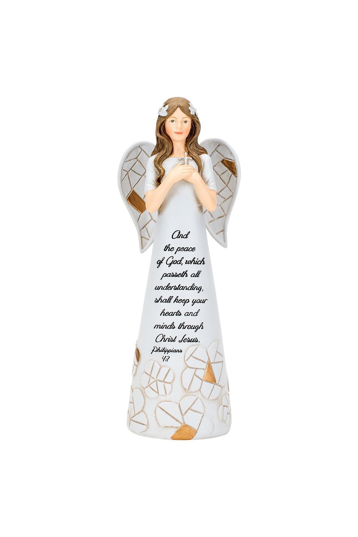 Angel with Cross Peace Of God Statue - HOANGR1053-Inspirational Gifts-Dicksons Gifts-Michigan Church Supply