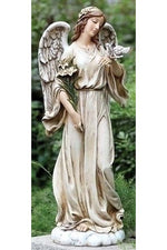 Angel with Dove Garden Figure - LI63653-Inspirational Gifts-Roman, Inc-Michigan Church Supply