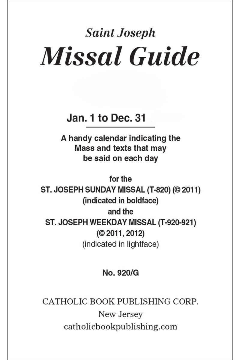 Annual Missal Guide 2024 - GF920G-Inspirational Gifts-Catholic Book Publishing Corp-Michigan Church Supply