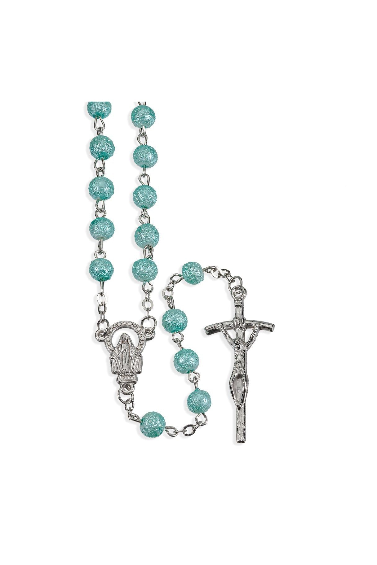 Aqua Rosary - TA1109AQ-Inspirational Gifts-Hirten-Michigan Church Supply