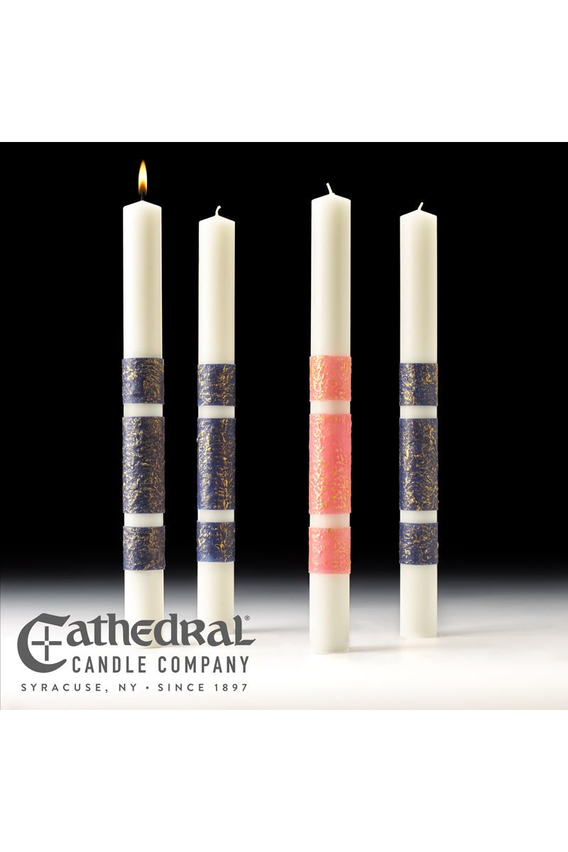 ArtisanWax Advent Candles - 3 Sarum Blue, 1 Rose - GG8238-Church Life-Cathedral Candle-1-1/2" x 17" (APE) - GG82382628-Michigan Church Supply