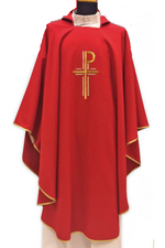 Assisi Fabric Red Chasuble - SO633R-Church Life-Solivari-Michigan Church Supply