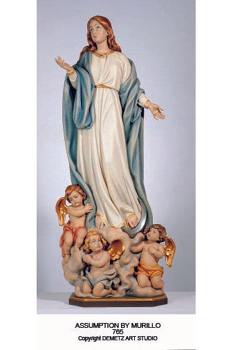 Assumption by Murillo - HD765-Church Life-Demetz-Linden Wood 36"-Michigan Church Supply