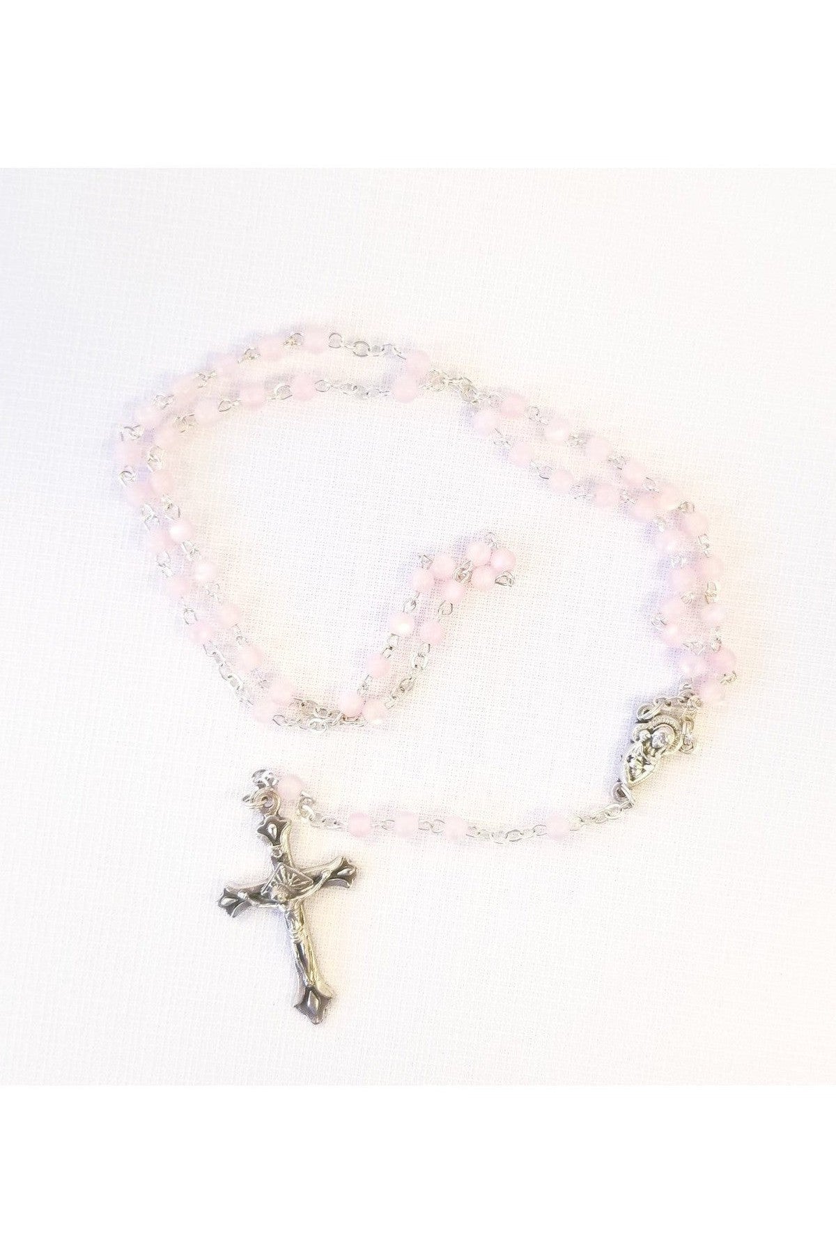 Baby Baptismal Rosary in pink - LABX13BTP292-Inspirational Gifts-RELIGIOUS ART INC-Michigan Church Supply