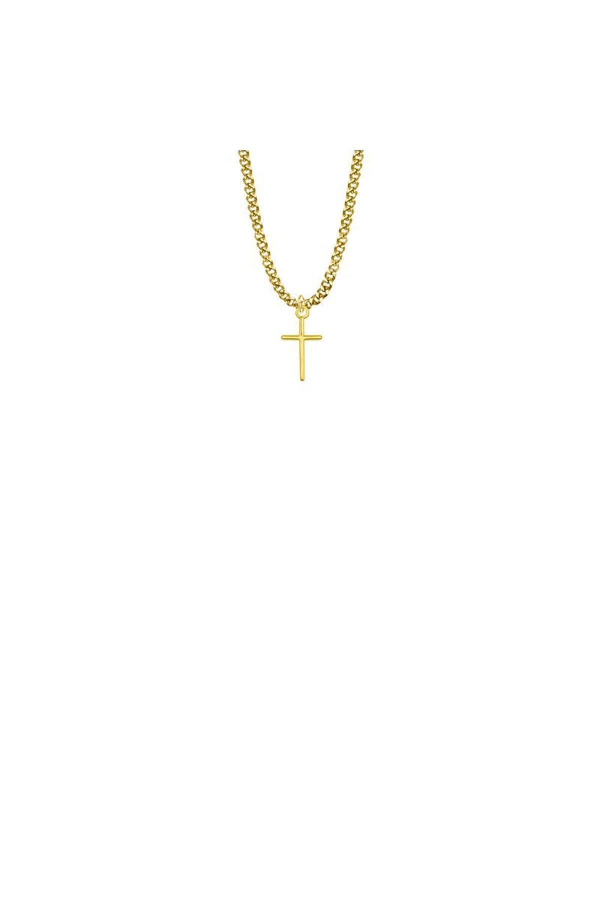 Baby stick Cross Necklace gold plated - WOSX1276GR-Inspirational Gifts-Singer-Michigan Church Supply