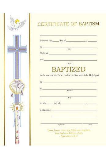 Baptism Certificate - FQXC102-Church Life-Barton Cotton-Michigan Church Supply