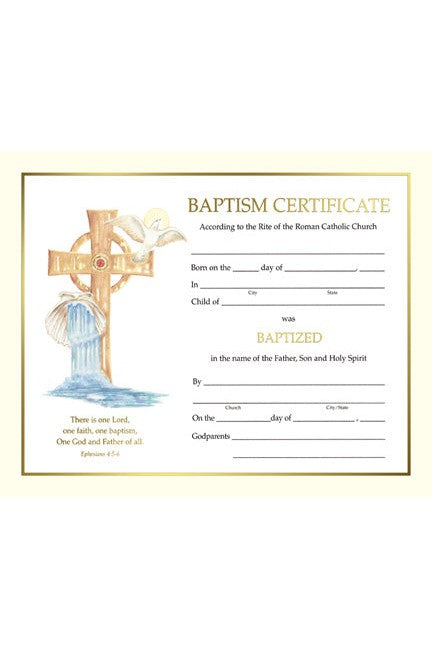 Baptism Certificate - FQXS102-Church Life-Barton Cotton-Michigan Church Supply