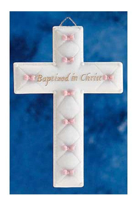 Baptism Cross - Pink - LI42829-Inspirational Gifts-Roman, Inc-Michigan Church Supply