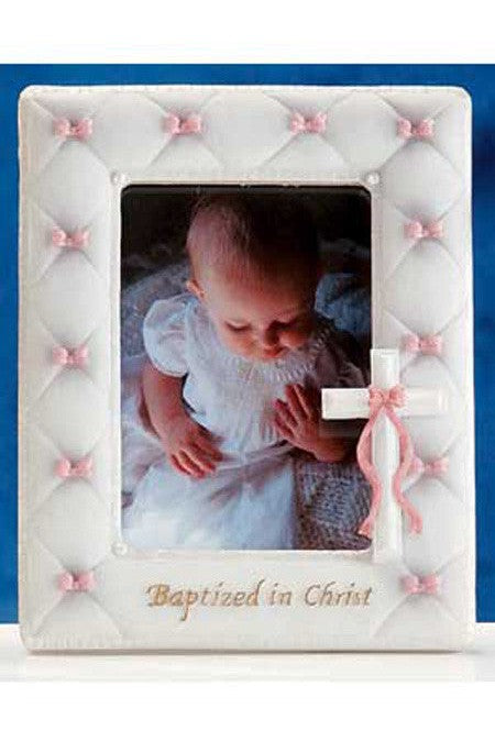 Baptism Frame - Pink - LI42989-Inspirational Gifts-Roman, Inc-Michigan Church Supply