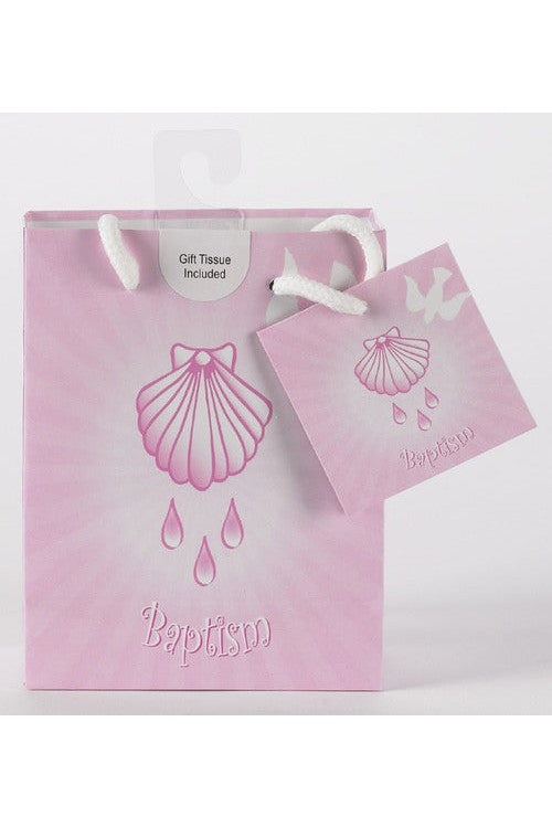 Baptism Gift Bags - NPGIFTBAG-Inspirational Gifts-Lumen Mundi-Pink Shell-Michigan Church Supply