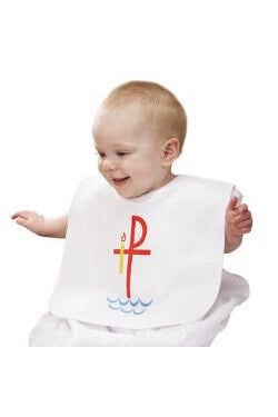 Baptismal Bib with Chi-rho - OFJC758-Church Life-Christian Brands-Michigan Church Supply