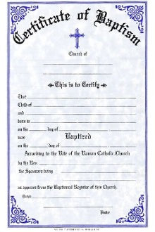 Baptismal Certificate Pad-OA314-Church Life-FJ Remey-English-Michigan Church Supply