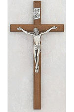 Beveled Walnut Crucifix: 12' - UZ8006-Inspirational Gifts-McVan-Michigan Church Supply