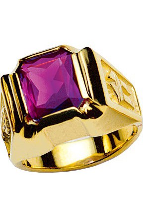 Bishop's Amethyst Octagon Ring - DO4369-Church Life-MCS-DO-7-Michigan Church Supply