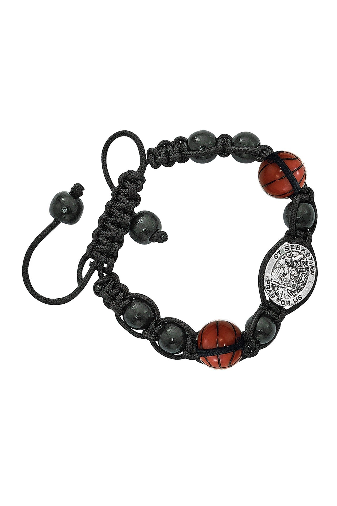 Black Basketball Bracelet - UZBR736C-Inspirational Gifts-McVan-Michigan Church Supply