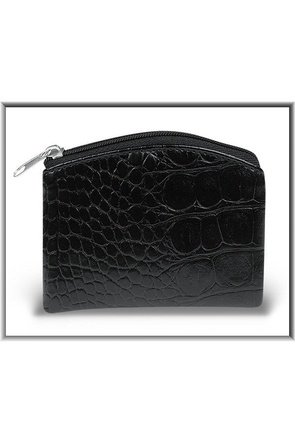 Black Crocodile Pattern Rosary Case - TA169101-Inspirational Gifts-Hirten-Michigan Church Supply