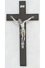 Black Crucifix W/ Tutone Corpus: 10" - UZ7928-Inspirational Gifts-McVan-Michigan Church Supply