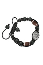 Black Football Bracelet - UZBR735C-Inspirational Gifts-McVan-Michigan Church Supply