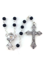 Black Glass Rosary - WOSR4013BKJC-Inspirational Gifts-Singer-Michigan Church Supply