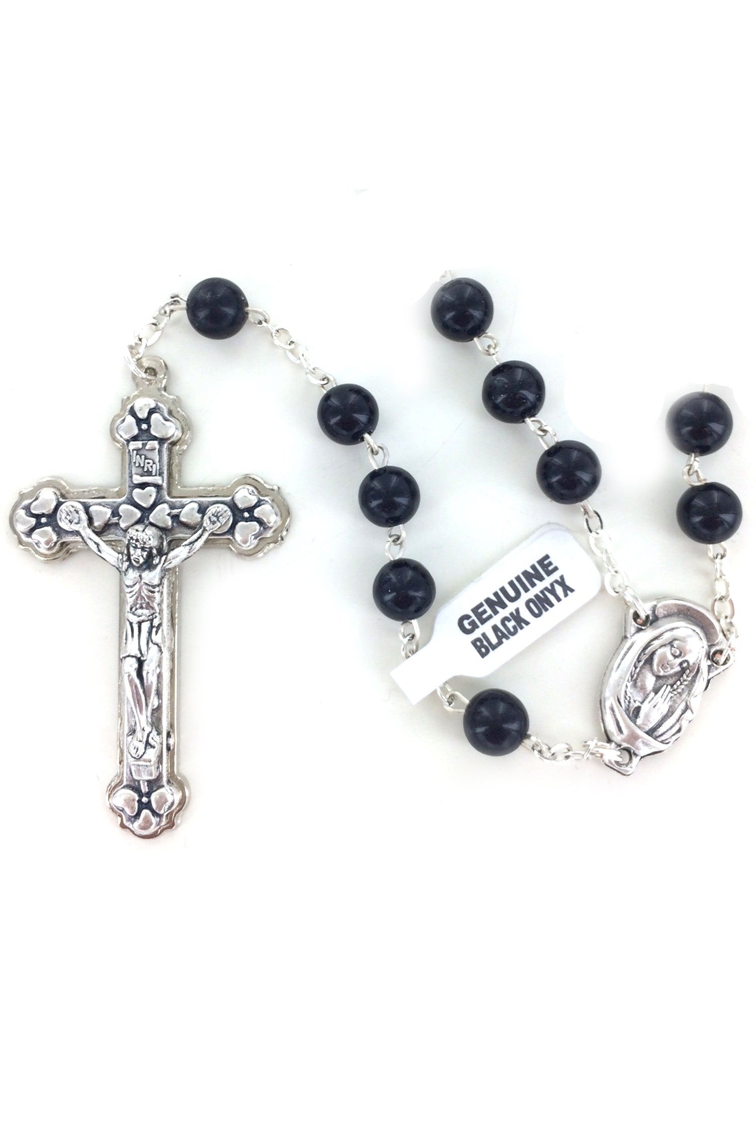 Black Onyx Rosary - WOSR4008JC-Inspirational Gifts-Singer-Michigan Church Supply