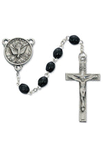 Black Wood Holy Spirit Rosary - UZR447DF-Inspirational Gifts-McVan-Michigan Church Supply