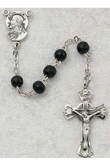 Black Wood Rosary 5mm - UZ159DBKG-Inspirational Gifts-McVan-Michigan Church Supply