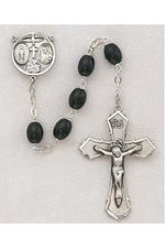 Black Wood Rosary Sterling - UZ139LBKF-Inspirational Gifts-McVan-Michigan Church Supply