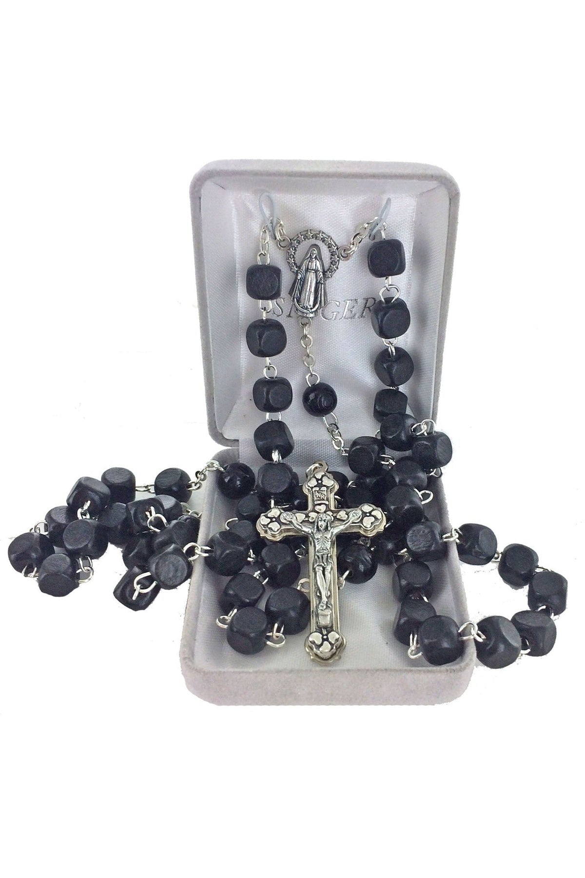 Black Wood Rosary - WOSR4005JC-Inspirational Gifts-Singer-Michigan Church Supply