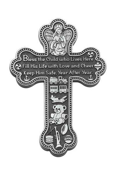 Bless This Boy Wall Cross- GEPMC101-Inspirational Gifts-Cathedral Art Medal and CA Gifts-Michigan Church Supply