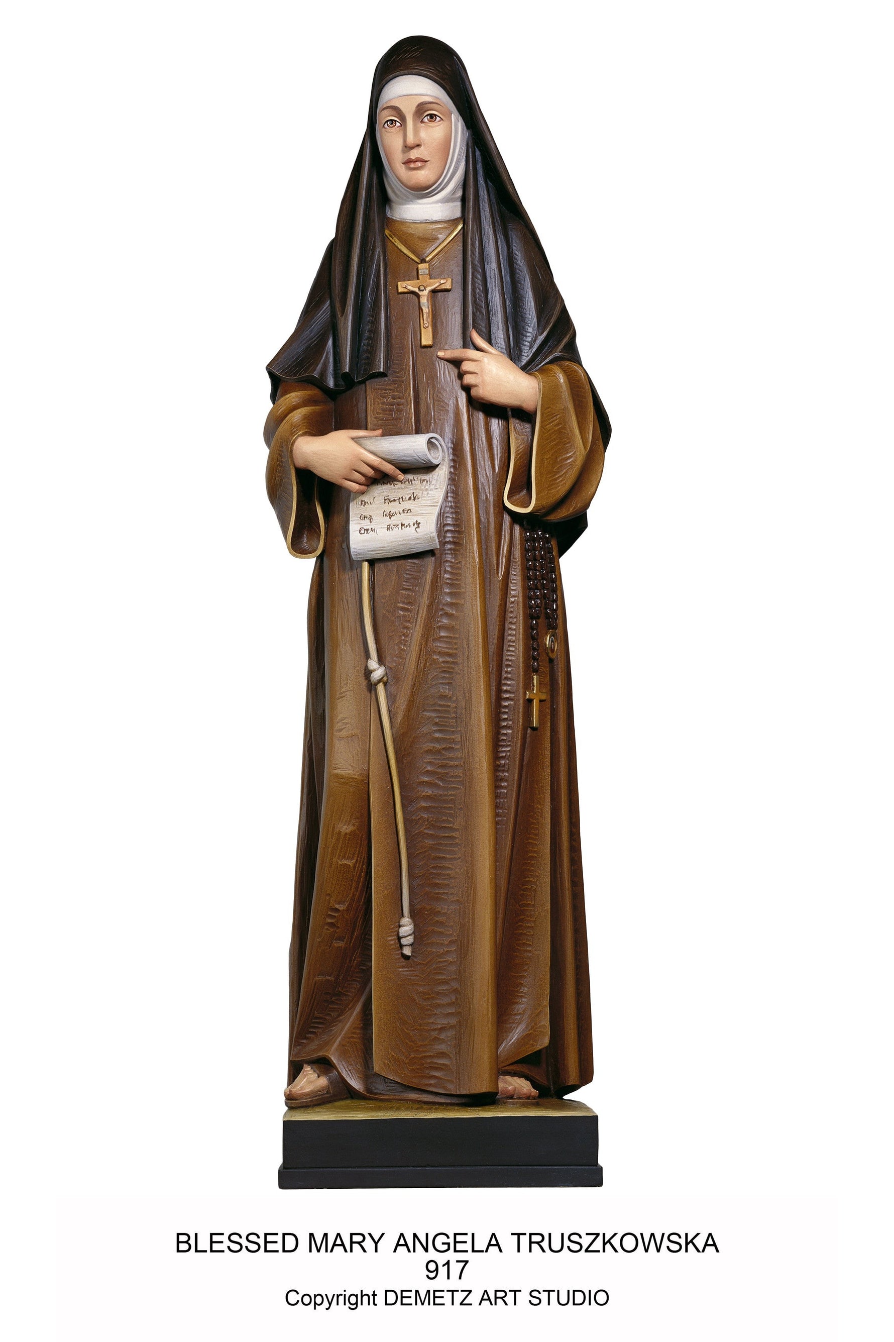 Blessed Mary Angela Truskowska - HD917-Church Life-Demetz-Linden Wood 24"-Michigan Church Supply