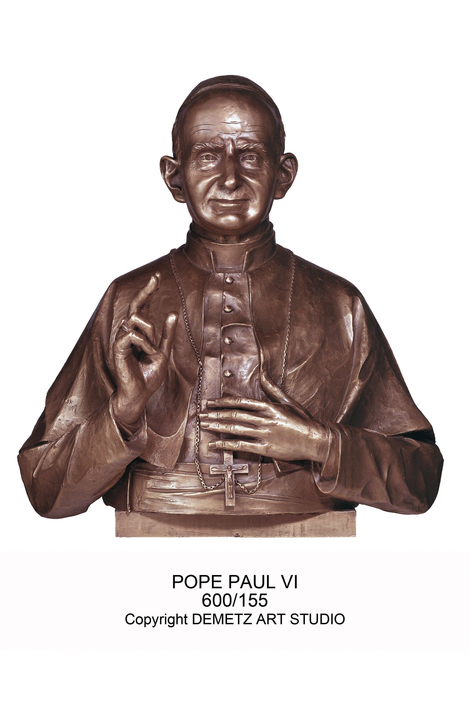 Blessed Paul VI - Bust - HD600155-Church Life-Demetz-Michigan Church Supply