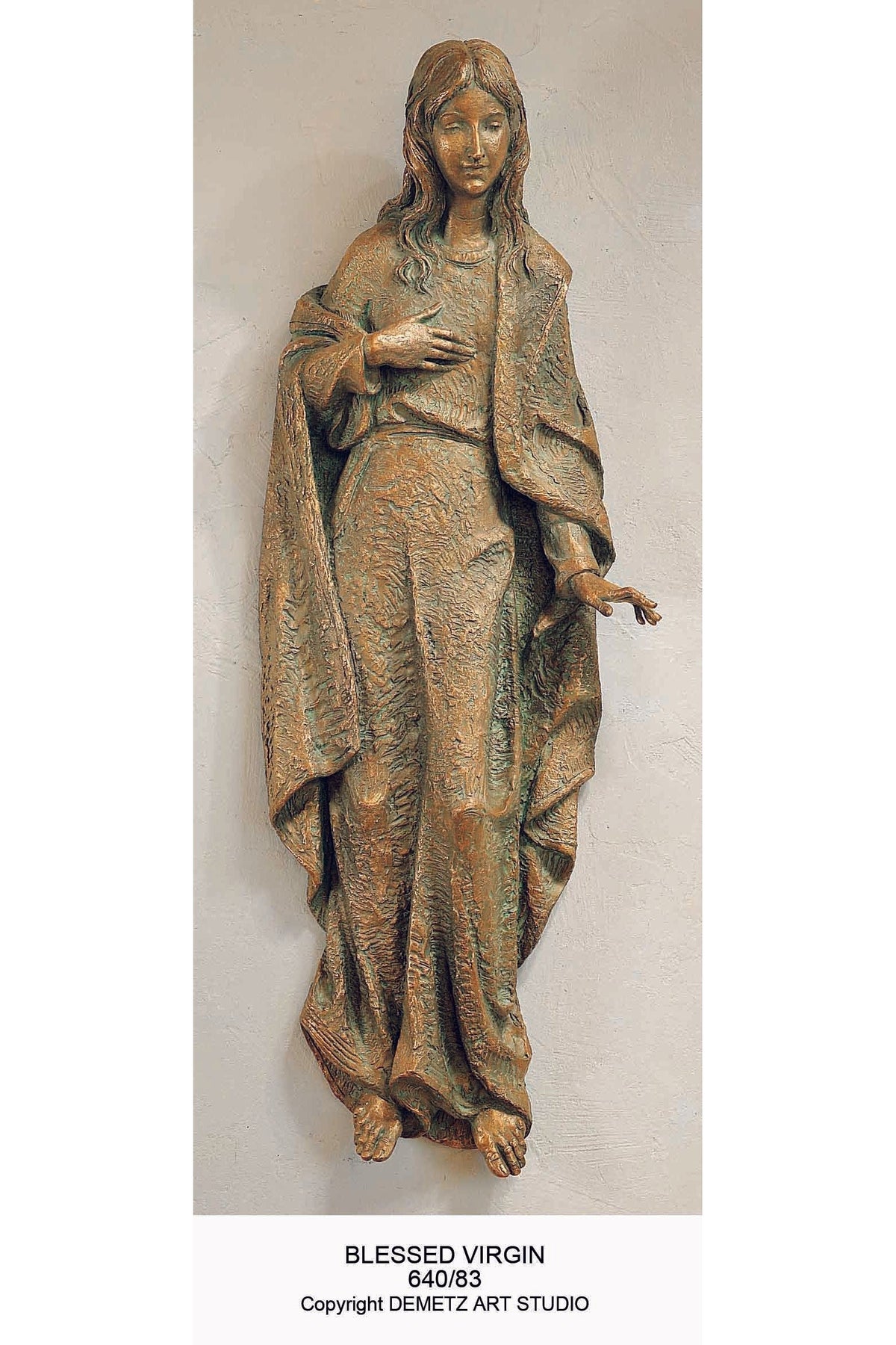 Blessed Virgin - 3/4 Relief - HD64083-Church Life-Demetz-Michigan Church Supply