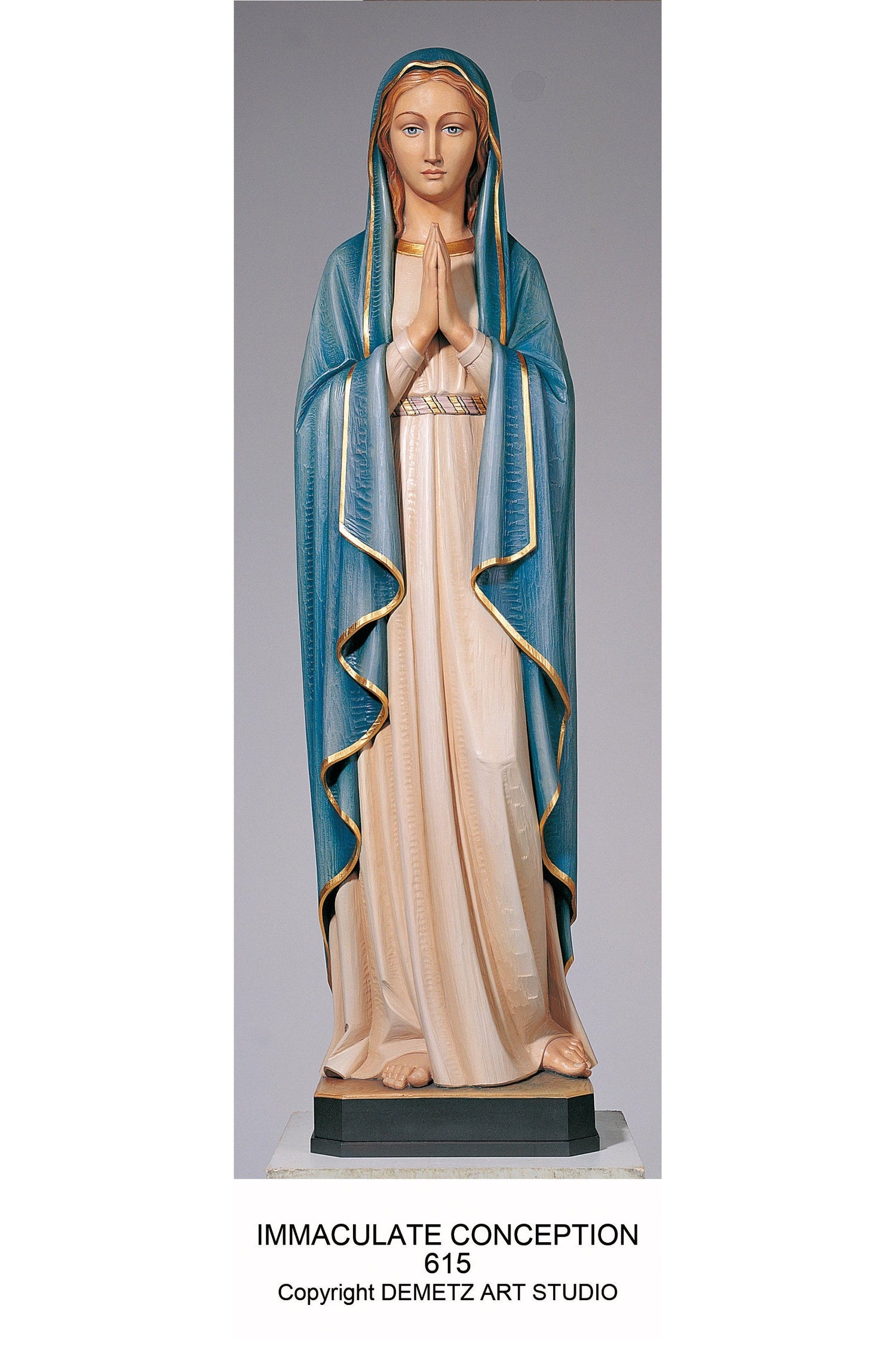 Blessed Virgin Statue - HD615-Church Life-Demetz-Linden Wood 30"-Michigan Church Supply