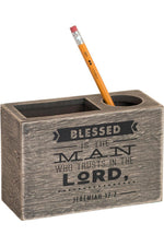 Blessed is The Man Wood Desk Organizer - CE20511-Inspirational Gifts-Carpentree-Michigan Church Supply