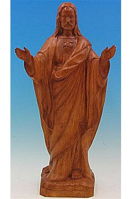 Blessing Sacred Heart of Jesus WJSA2415C-Inspirational Gifts-Space Age Plastics-Wood Stain-Michigan Church Supply