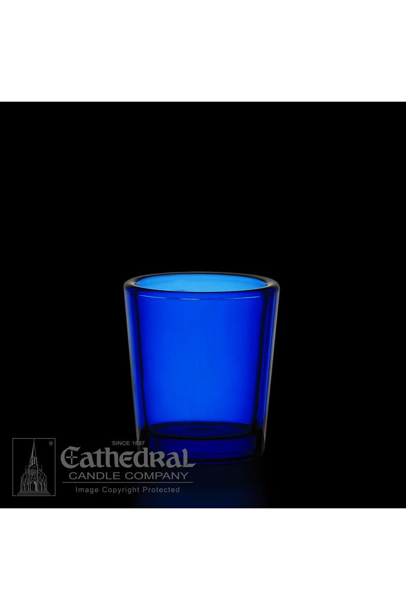 Blue 15 Hour Votive Glasses - YS202-DB-Church Life-Cathedral Candle-Michigan Church Supply