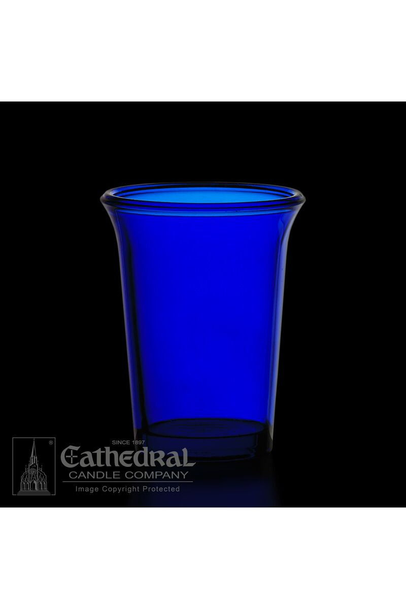 Blue 24 Hour Votive Glasses - YS204-DB-Church Life-Cathedral Candle-Michigan Church Supply