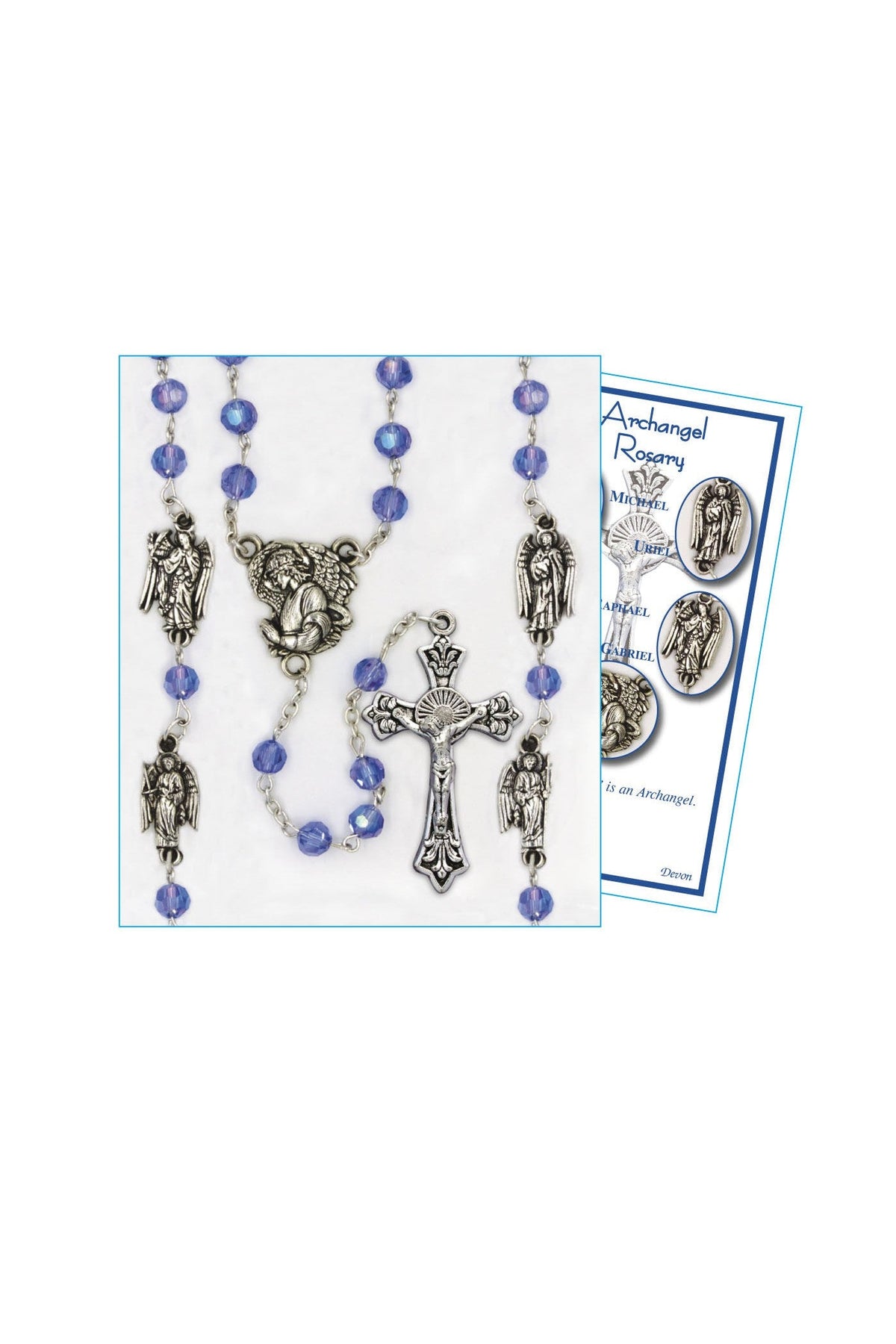 Blue Archangel Rosary - HX25865ARCH-Inspirational Gifts-Devon-Michigan Church Supply