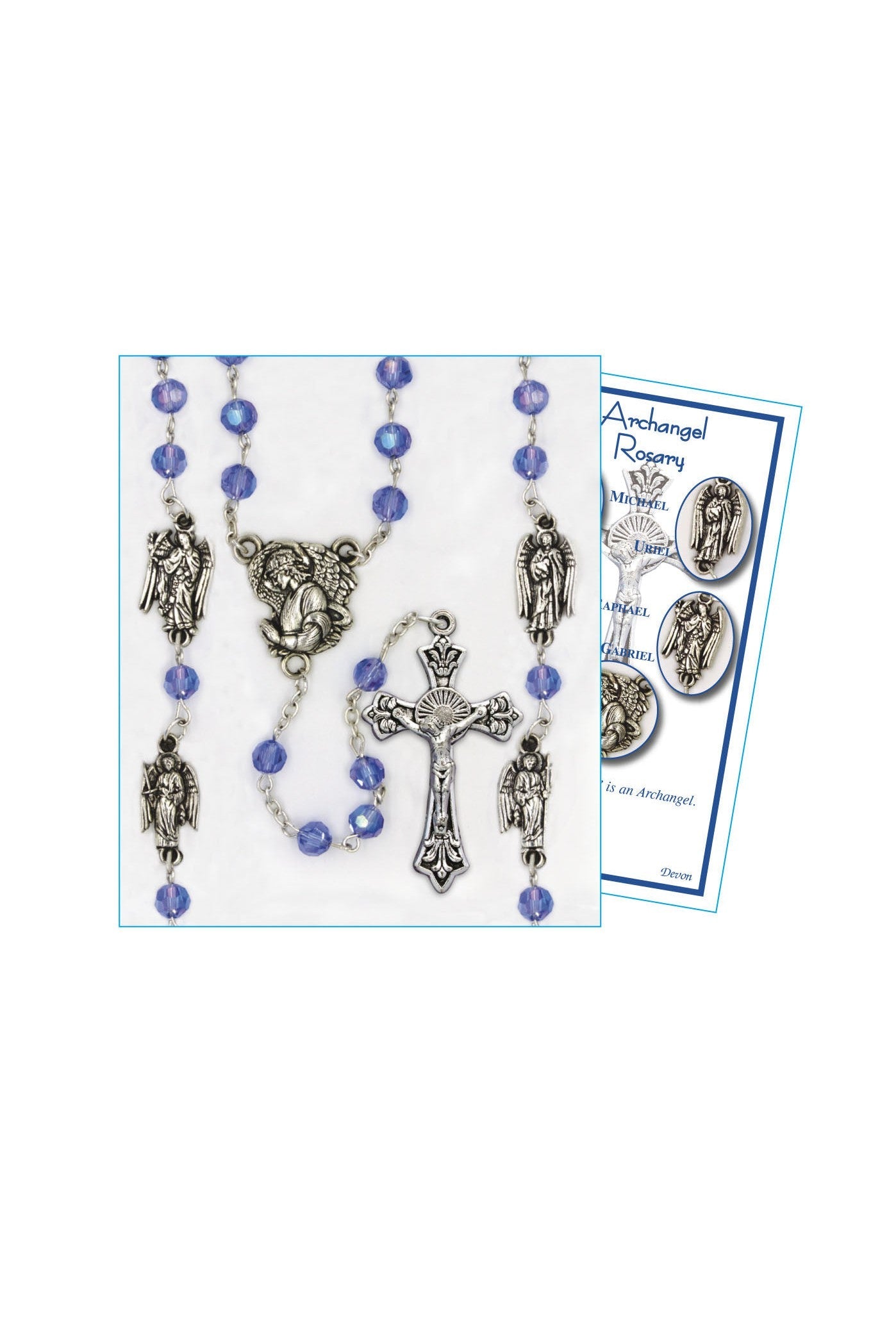 Blue Archangel Rosary - HX25865ARCH-Inspirational Gifts-Devon-Michigan Church Supply