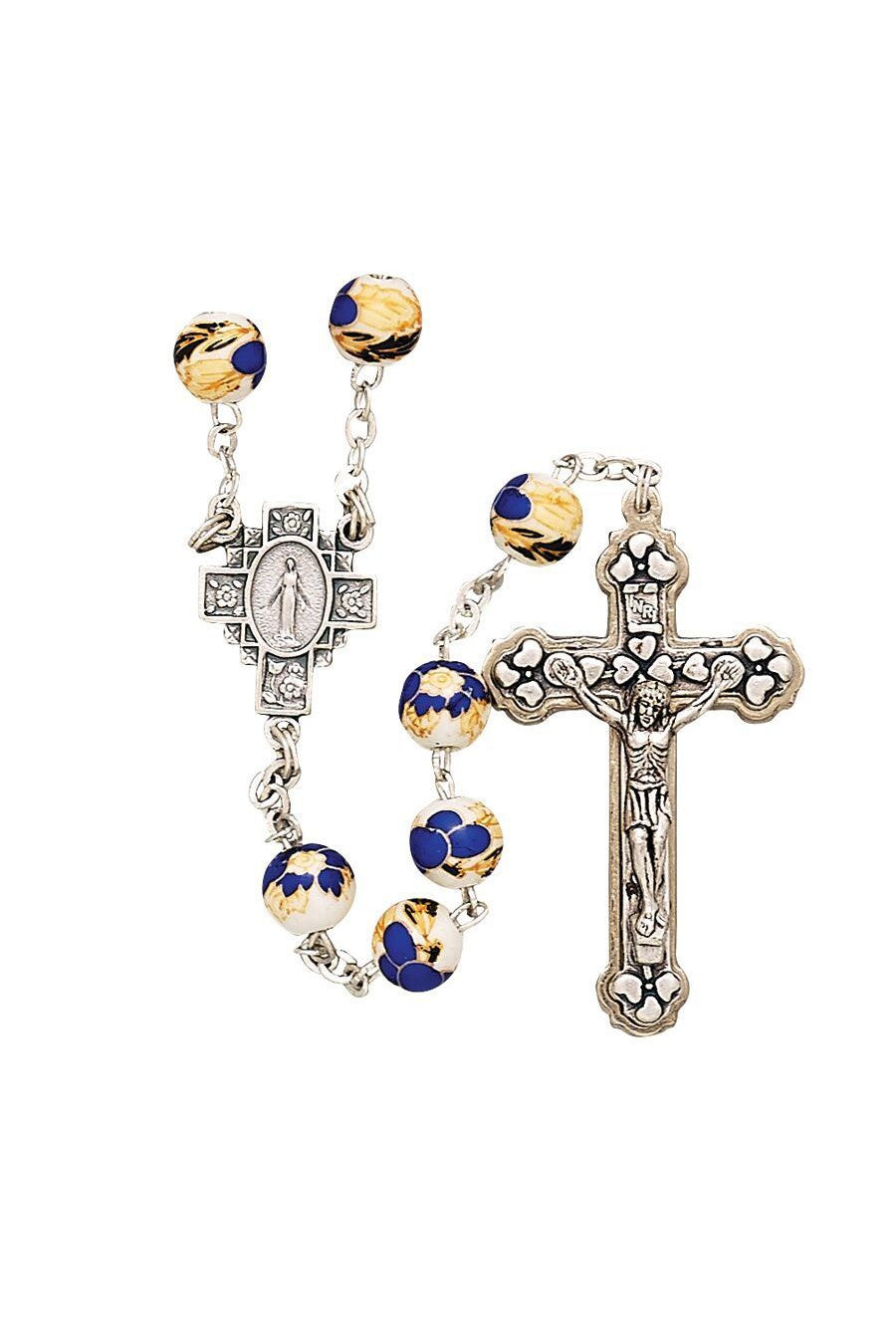 Blue Ceramic Rosary-WOSR3961BLJC-Inspirational Gifts-Singer-Michigan Church Supply