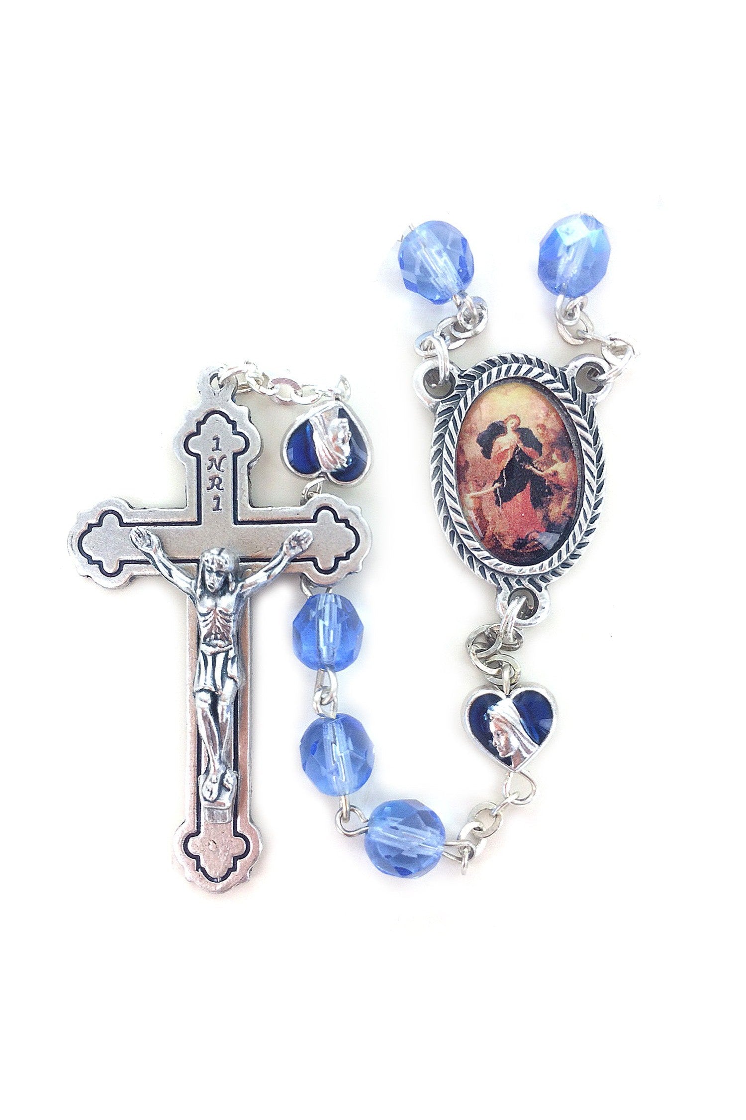 Blue Crystal Rosary - WOSR4034JC-Inspirational Gifts-Singer-Michigan Church Supply