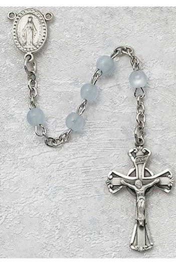 Blue Pearl Rosary - UZ201LBLG-Inspirational Gifts-McVan-Michigan Church Supply