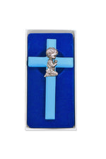 Blue Praying Boy Wall Cross - WOSE04352-Inspirational Gifts-Singer-Michigan Church Supply