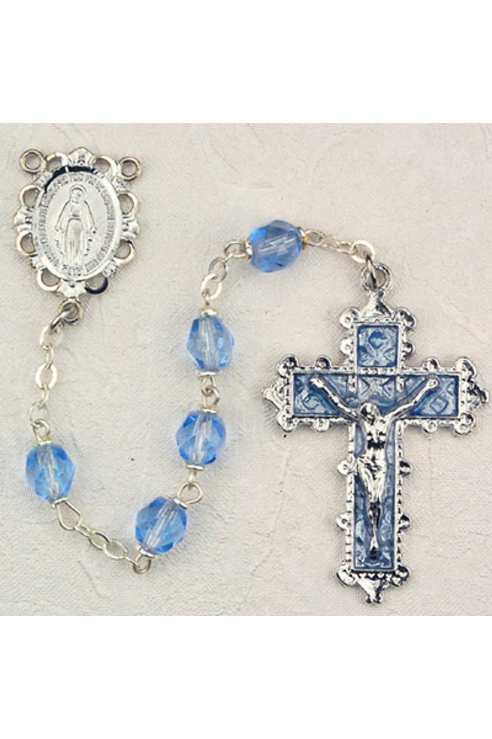 Blue Zircon Rosary - UZ879zrkf-Inspirational Gifts-McVan-Michigan Church Supply