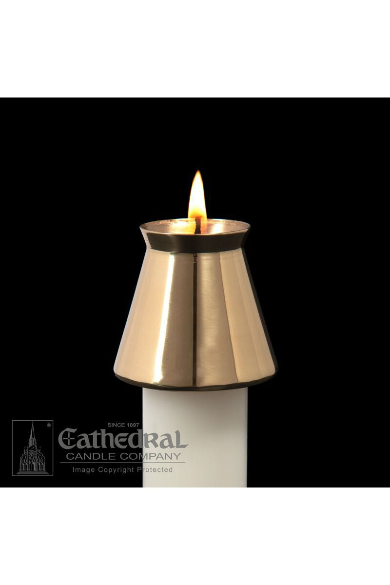 Brass Candle Followers-Church Life-Cathedral Candle-3/4"-New Style-Michigan Church Supply